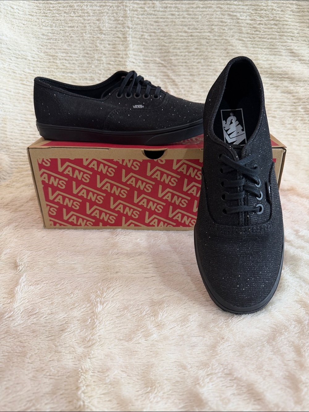 Vans Women’s Black Sparkle Canvas Sneakers